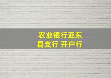 农业银行亚东县支行 开户行